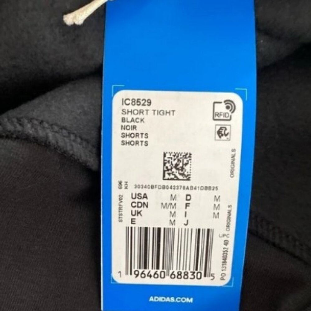 Adidas black booty ribbed tight noir shorts size M - Picture 6 of 6